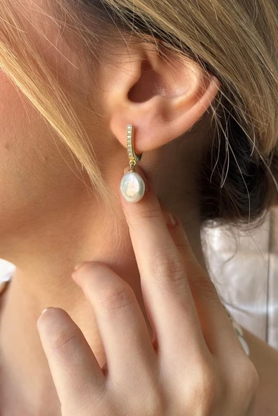 12,5 mm Para İnci Kolye Bileklik Küpe Üçlü Set - 3