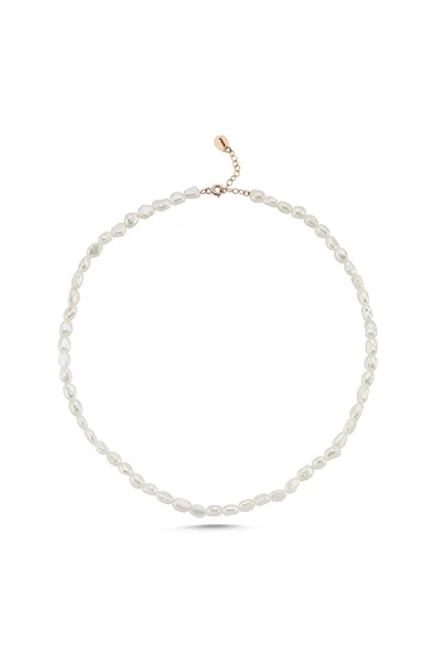 7,5 mm Yassı Barok İnci Kolye - Resim 8