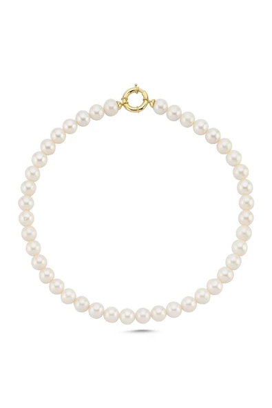 9,5 mm Denizci Kilit Doğal İnci Kolye Bileklik İkili Set - 9