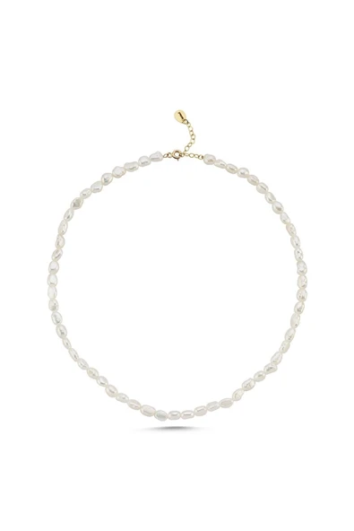 7,5 mm Yassı Barok İnci Kolye - Resim 4