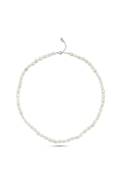 7,5 mm Yassı Barok İnci Kolye - Resim 9