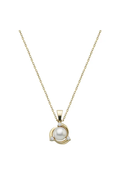 6,5 mm Zirkon Taşlı Doğal İnci Kolye - Resim 5