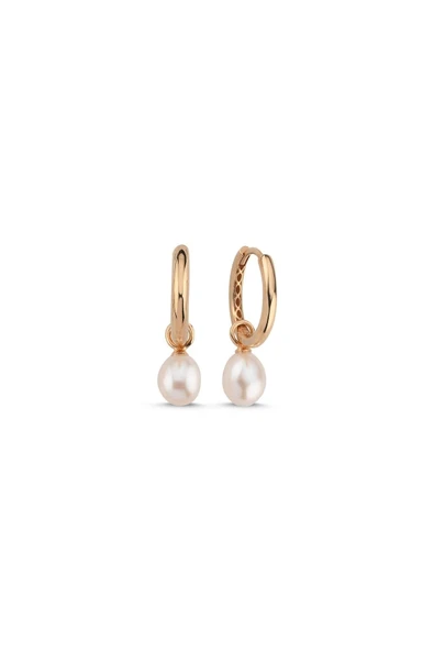 8,5 mm Doğal İnci Sallantılı Küpe - 8