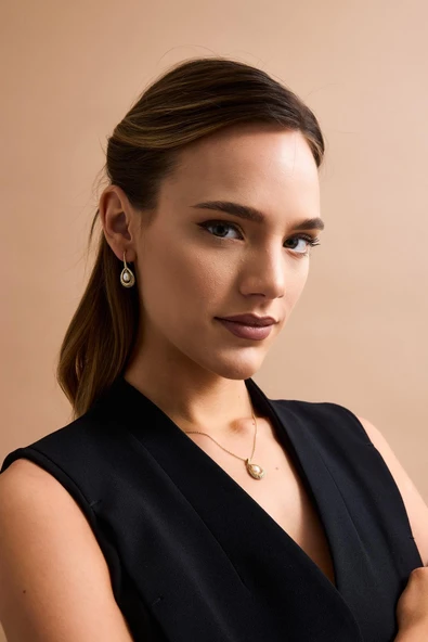 6,5 mm Damla Doğal İncili Küpe - Resim 2