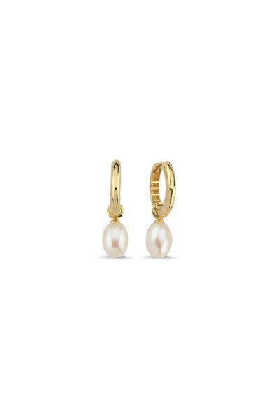 8,5 mm Doğal İnci Sallantı Küpe - 7
