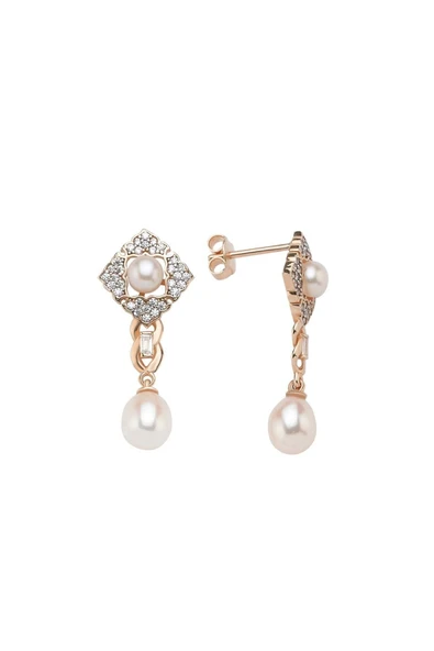 7,5 mm Baget Taşlı Doğal İnci Küpe - Resim 4