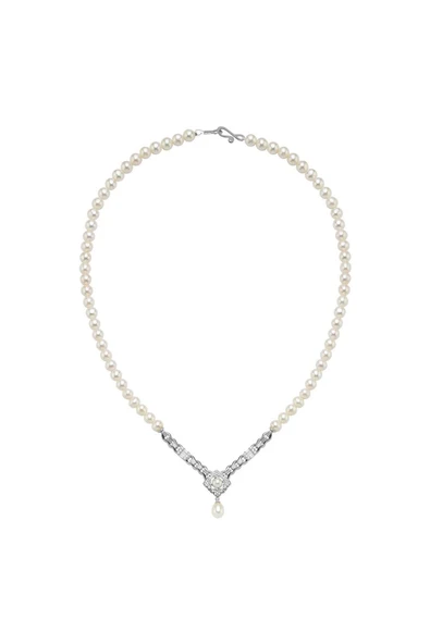 6,5 mm Baget Taşlı Doğal İnci Kolye - Resim 5