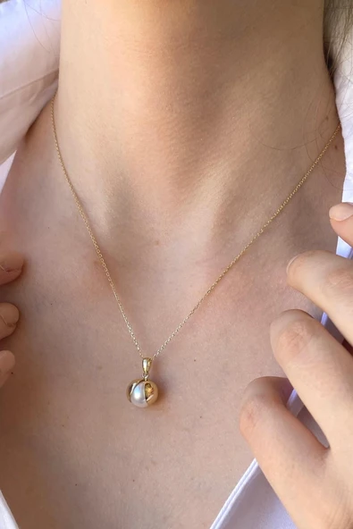 9,5 mm Doğal İnci Kolye