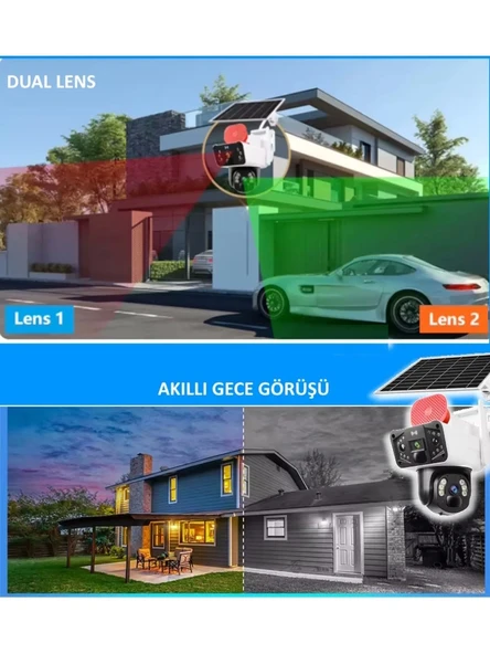 Okam 3915 4g 6mp Dual Lens Güneş Panelli Solar Sirenli Güvenlik Kamerası - 6
