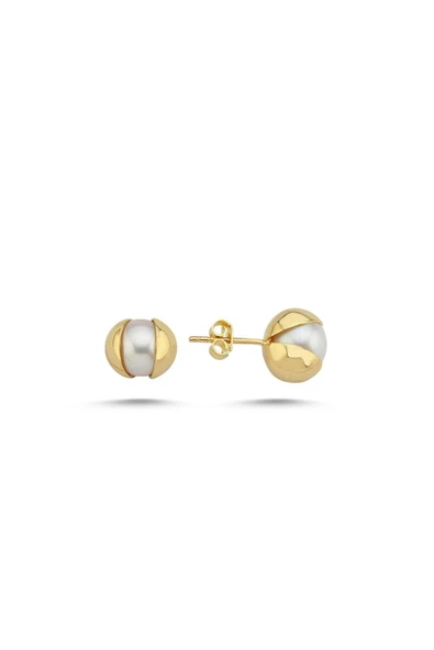 9,5 mm Doğal İnci Küpe - 3