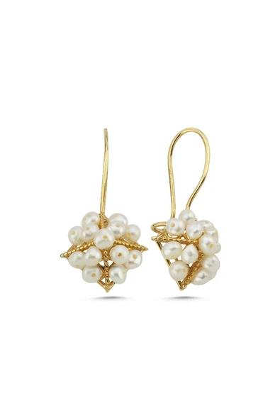 4,5 mm Piramit Model Doğal İnci Küpe - Resim 4