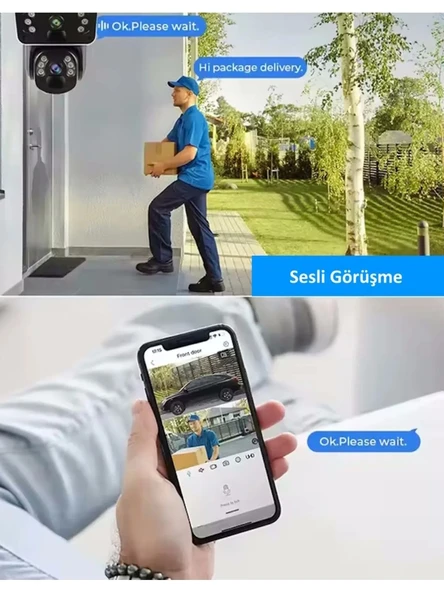 Okam 3915 4g 6mp Dual Lens Güneş Panelli Solar Sirenli Güvenlik Kamerası - 5