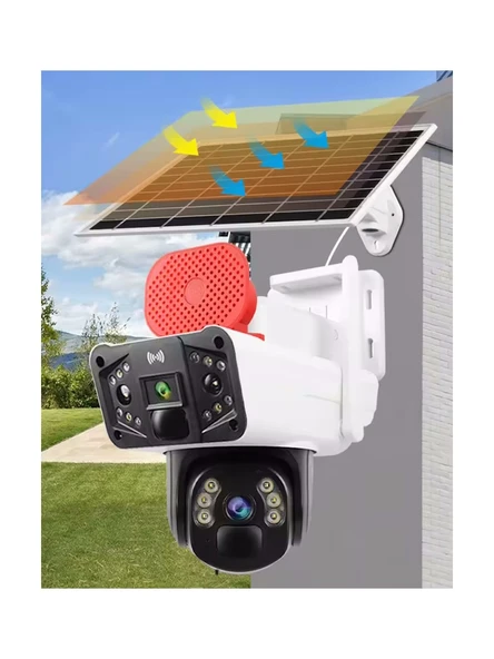 Okam 3915 4g 6mp Dual Lens Güneş Panelli Solar Sirenli Güvenlik Kamerası - 2