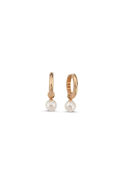 6,5 mm Sallantılı Doğal İnci Küpe - 4