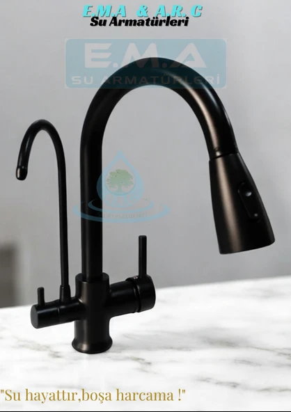 ARITMALI UZAYAN SPİRALLİ MUTFAK BATARYASI SİYAH