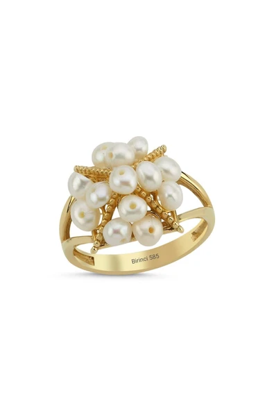 4,5 mm Piramit Model Doğal İnci Yüzük - Resim 3