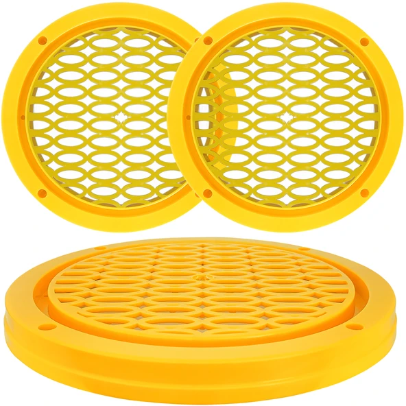 Renkli Hoparlör Kapak 16cm Led Takılabilir 2 Adet sarı