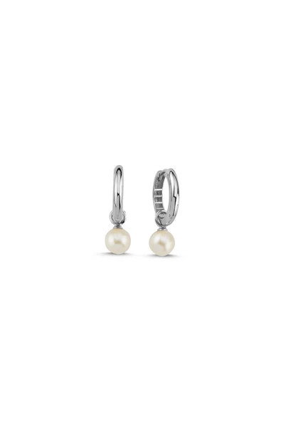 6,5 mm Sallantılı Doğal İnci Küpe - 5