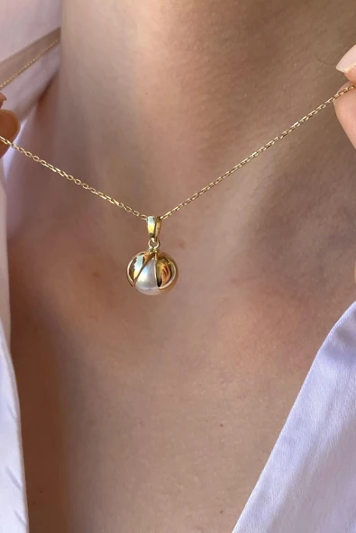 10,5 mm Doğal İnci Küpe Kolye Yüzük Üçlü Set