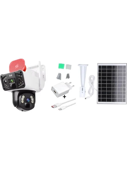 Okam 3915 4g 6mp Dual Lens Güneş Panelli Solar Sirenli Güvenlik Kamerası - 7