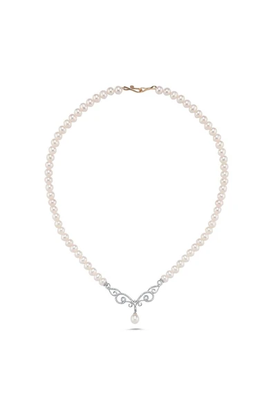 6,5 mm Zirkon Taşlı Doğal İnci Kolye - Resim 6