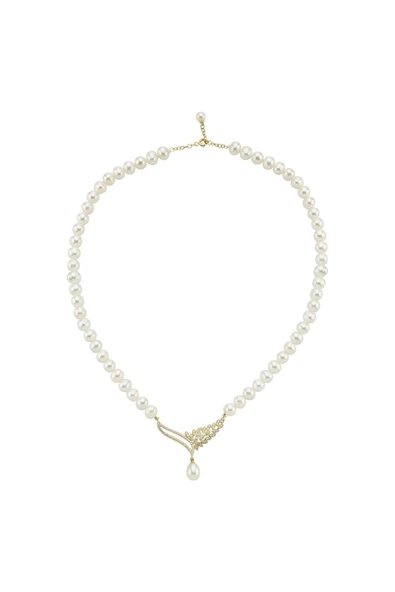 6,5 mm Yaprak Taşlı Doğal İnci Kolye - Resim 5