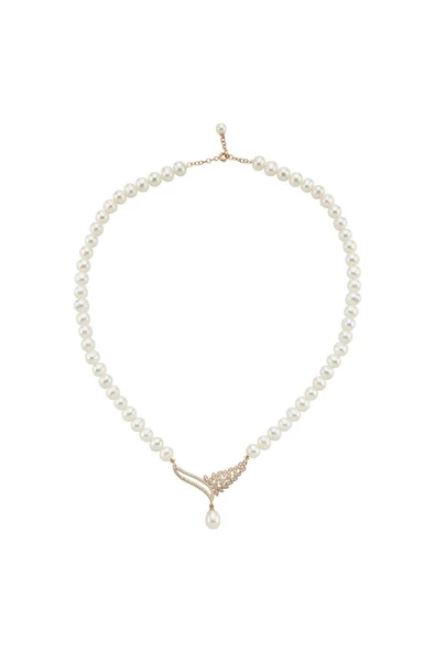 6,5 mm Yaprak Taşlı Doğal İnci Kolye - Resim 6