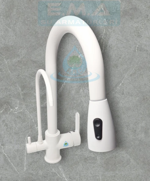 ARITMALI UZAYAN SPİRALLİ MUTFAK BATARYASI BEYAZ