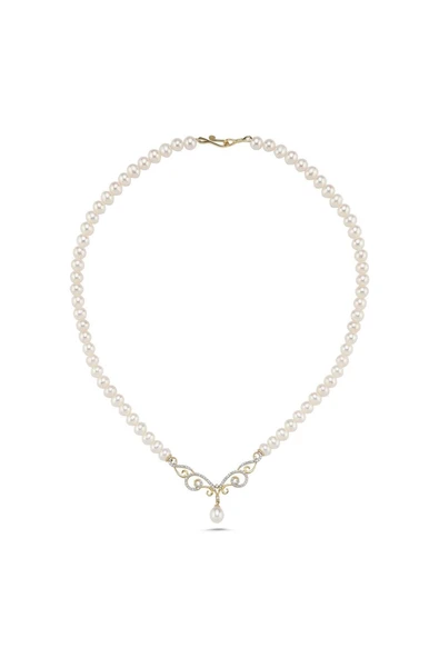 6,5 mm Zirkon Taşlı Doğal İnci Kolye - Resim 7