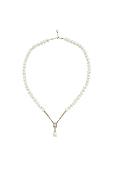 6,5 mm Baget Doğal İnci Sallantılı Kolye - Resim 7