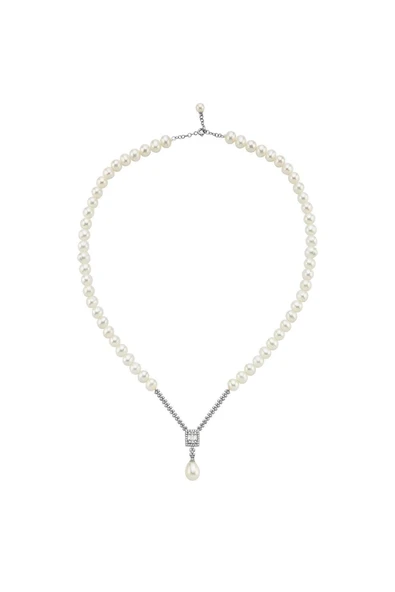 6,5 mm Baget Doğal İnci Sallantılı Kolye - Resim 6