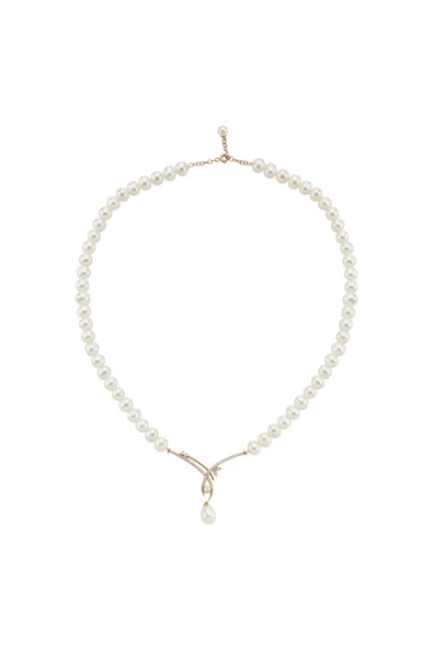 6,5 mm Yaprak Taşlı Doğal İnci Sallantılı Kolye - Resim 8