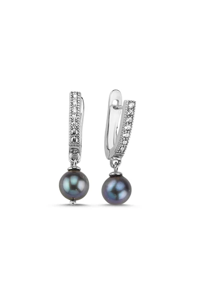 Siyah Doğal İnci Küpe ürün görseli 1