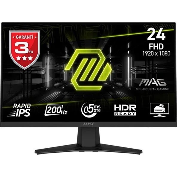 MSI 23.8" RAPID IPS MAG 244F 0.5MS 200HZ HDMI GAMING MONİTÖR