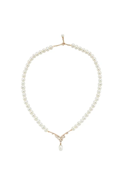 6,5 mm Zirkon Taşlı Doğal İnci Sallantılı Kolye - Resim 5