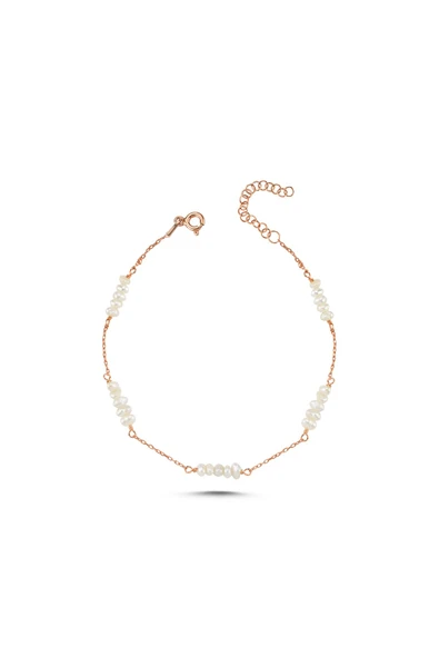 Zincirli Çıtır Doğal İncili Bileklik - Resim 2