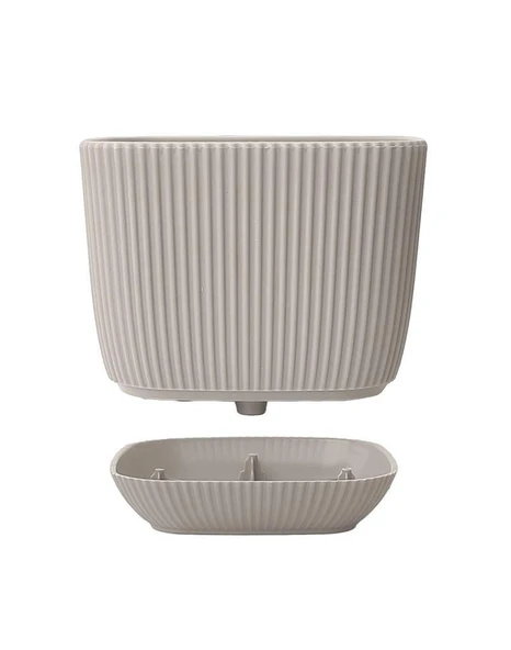 Omnipazar KRS-381 Dekoratif Plastik Mercan Kare Saksı 0.27 lt 6 Renk Set - 3