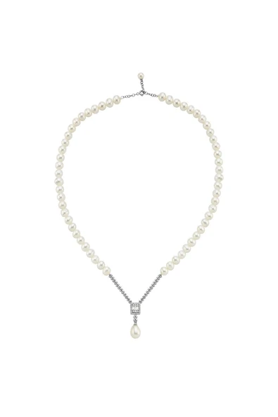 6,5 mm Baget Doğal İnci Sallantılı Kolye - Resim 9