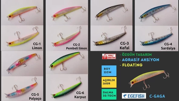 Ege Fish C-GAGA 110 mm 16 gr Maket Balık