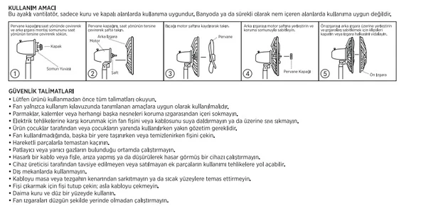 CATA Datça 18" Ayaklı Vantilatör 50w 3 Kademeli Hız Ayarı Otomatik Kapanma - 4
