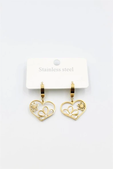 Sedef Çiçek Küpe - Altın