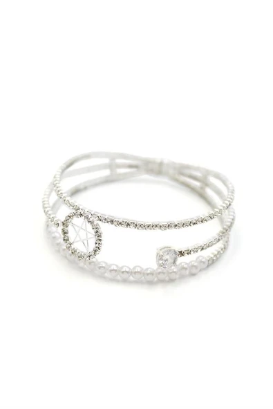 İncili Su Yolu Bileklik - Gümüş ürün görseli 1