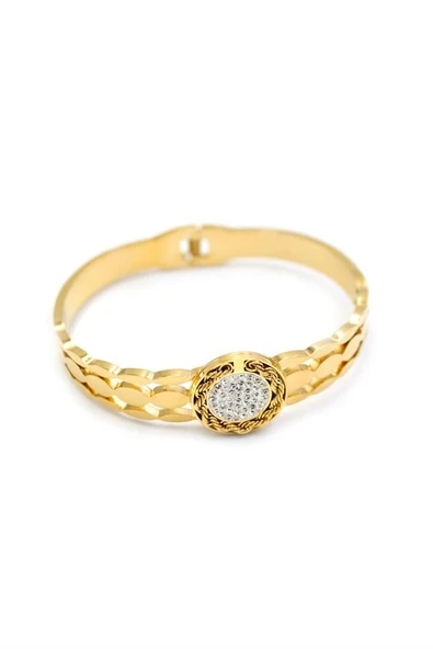 Örgü Bilezik - Altın - Resim 2