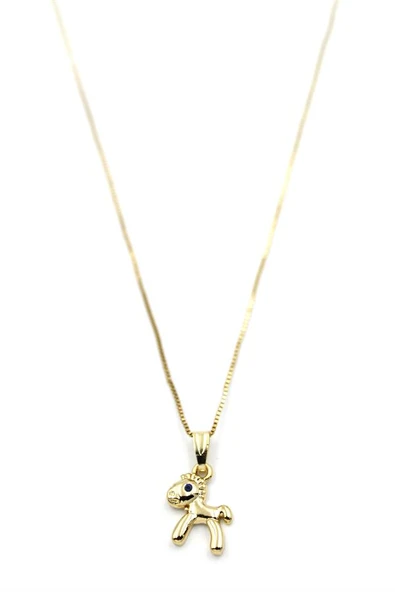 Peluş At Figürü Kolye - Altın