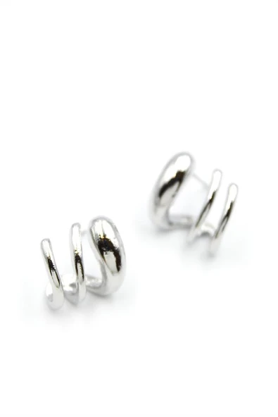 3'lü Görünümlü Küpe - Gümüş ürün görseli 1