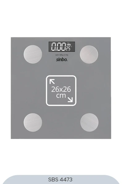 Sinbo SBS-4473 Bluetooth Dijital Yağ Su Kas Vücut Kitle Endeksi Kilo Ölçer Tartı Baskül - 3