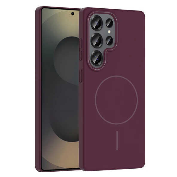 Gpack Samsung Galaxy S25 Ultra uyumlu Kılıf M-Safe Şarj Özellikli Ruby Kapak - Resim 5