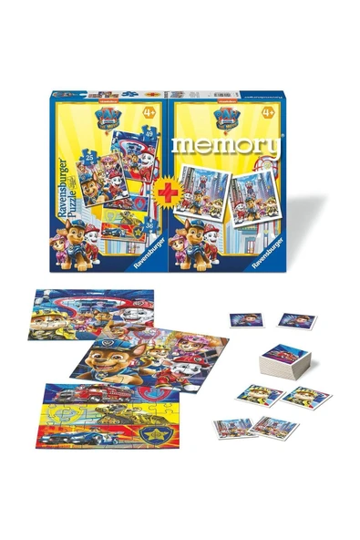 RAVENSBURGER Puzzle ve Memory Game 4 ü 1 Arada Yapboz ve Hafıza Oyunu Seti