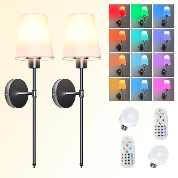 Blair Renkli Taşınabilir Mıknatıslı Bağlantı Gerektirmeyen Şarjlı Lamba USB Girişli RGB Kumandalı Ampul - 10