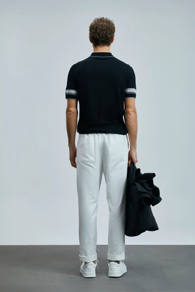 Lufian Erkek Kısa Kol Polo Yaka Minimalist Kazak - Günlük Stil - 6